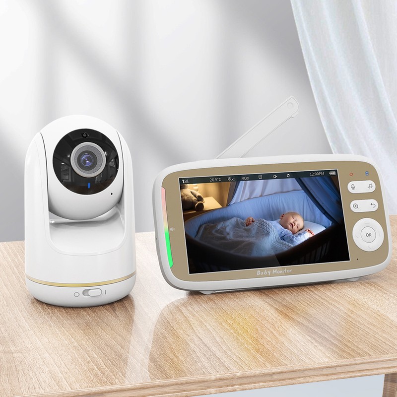5in Baby Monitor with Camera and Audio Remote PTZ Night