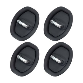 Diamall 4 PCS Car Door Latch Lock Cover, Silicone Silent Shock Absorption Lock Protector, Rust-proof Door Lock Cover Parts Protective Pads, Self-Adhesive Car Door Lock Protection Accessories (Black)