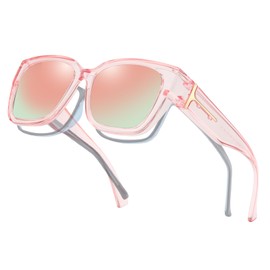 Xfeel Polarized Sunglasses Over Glasses for Women Oversized Fit Over Sunglasses with Rhinestone Accents for Driving