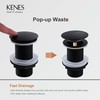 KENES Black Matt Universal Drain Fitting Without Overflow, Drain Fitting