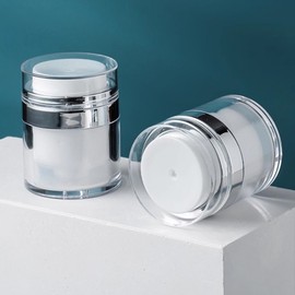 Portable Cosmetic Lotion Cream Refill Vacuum Empty Bottle 50ml Container 3ea