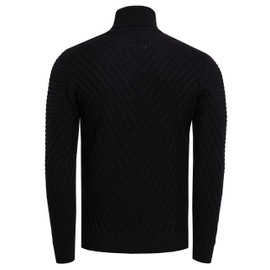 Rusty Neal Men's turtleneck jumper, fine knit, turtleneck jumper in biker styles, 380, black