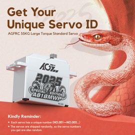 AGFRC 55KG Waterproof RC-Servo-Motor High-Torque - 0.087Sec High Speed Brushless HV Full Metal Gear Digital Standard Steering Servo for 1/8 1/10 RC Car (A81BMWP 2025 Special Edition)