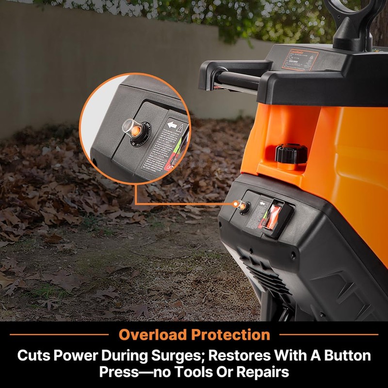 LawnMaster FD1503 Electric Wood Chipper Shredder 15-Amp 1.8-Inch Cutting Diameter