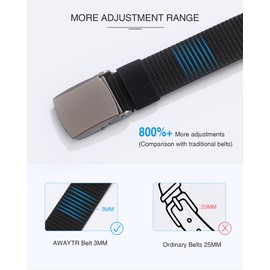 AWAYTR Nylon Boys Baseball Belt - Kids Golf Belt with Metal Buckle for Softball Pants School Uniform Jeans (Gunmetal Buckle-Black, Fit Waist: 24"-31" (Rec 11-14yrs))