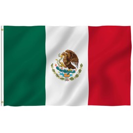 Anley Fly Breeze 90 x 150 cm Bandera México - Colores Vivos y Resistentes a Rayos UVA - Bordes Reforzados con Lona y Doble Costura - Mexicana MX Nacional Banderas Poliéster con Ojales de Latón