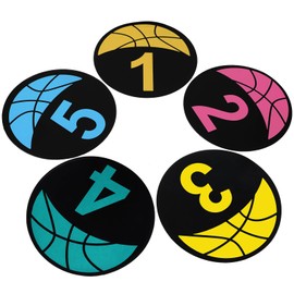 5 PCS Basketball Spot Markers (1-5) – 9 Inch Large Size, Anti-Slip PVC Floor Dots for Agility, Dribbling & Shooting Drills
