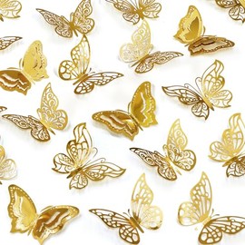 96 piezas de decoraciones de mariposas 3 tamaños 4 estilos decoración de pared 3D de mariposas decoraciones para fiestas mariposas para manualidades c