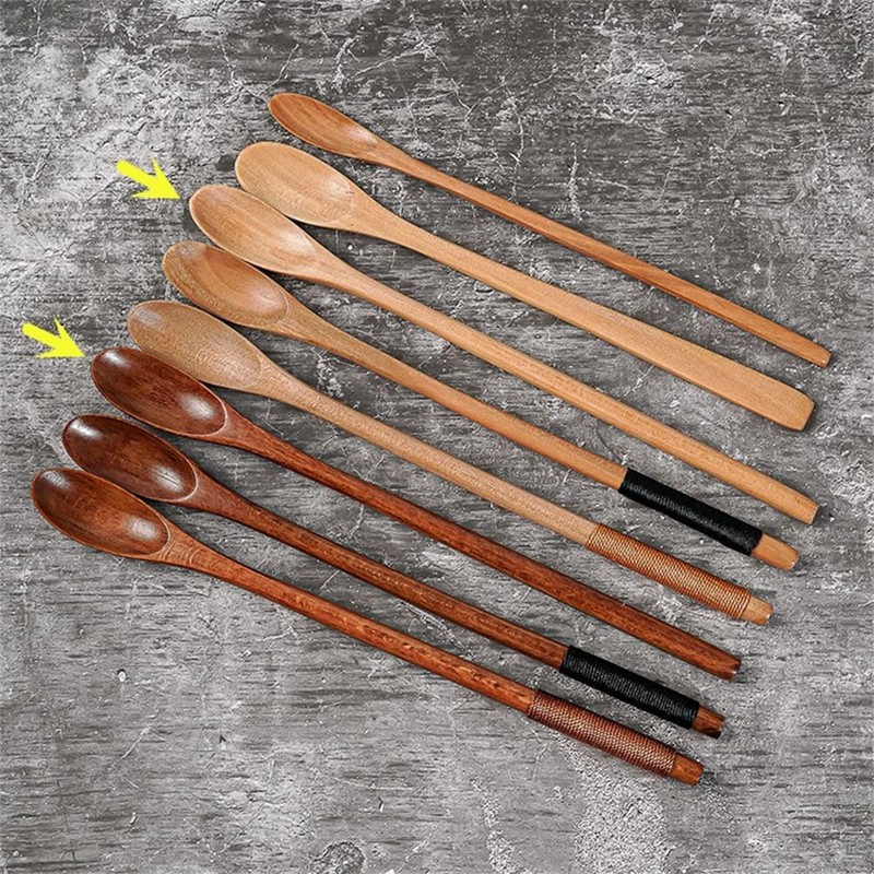 SITEDAN Muddler Spoon Muddler Wooden Dessert Spoon Ice Cream Spoon