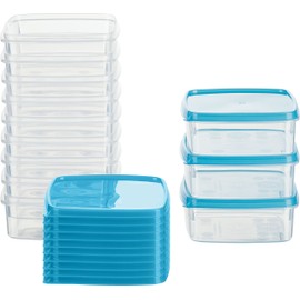 MiraHome Frischhaltedose Gefrierbehälter Austrian Quality 11x11x4,4cm 0,3L Rechteckig Flach (12 STK) Blau