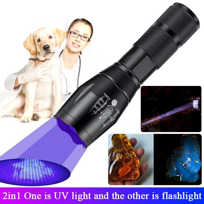 Unbranded UV Flashlight Black Light Super Bright 120000lm Torch Ultra