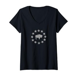 Womens American Vintage Buffalo Silhouette Love Bison Men Women V-Neck T-Shirt