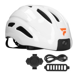 Smart Bike Helmet Adults Smart Helmet with 1080P Camera Turn Signal Road Mountain Bike Riding Equipment 32G Micro Memory Card Included White