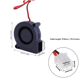 50 mm Blower 24 V 5015 Hydraulic Beared, 50 mm x 15 mm DC Brushless Cooler, Turbo Fan for 3D Printer Extruders, Humidifiers and Other Small Heat Output Devices (Pack of 2)