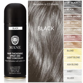 MANE Hair Thickening Fiber Spray (200 ml, Black)