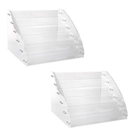 Yebeauty 6 Layers Acrylic Organizer Storage Tray Rack Stand Holder for Cosmetic Eyeglasses Lash Display,2 Pack