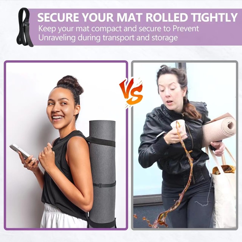 YOGAER Yoga Mat Carrier Strap, Adjustable Thick Straps Sling for
