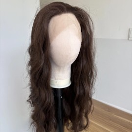 MISSWEN Synthetic Hair Heat Resistant Choc Brown Lace Front Wig Long Wavy