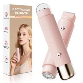 Dermave Bikini Shaver - Electric Bikini Trimmer for Women, Dual Head Shaver, 2-in-1 Womens Electric Razor (Pink)