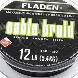 FLADEN Fishing 150m Spools of Quality CABLE BRAID - Teflon Coated Braided Line - Ideal for Spinning (Black, 150m - 18lb to 0.13mm) [13-1115018]