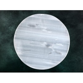 Selenite Crystal Charging Plate For Crystals And Healing Stones, 4" Selenite Crystal Plate Coaster For Home Office Table Decor (Selenite Round Disc)