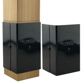 Fence Armor Galvanized Steel Pro-Series Post Guard | Protection Against String Trimmer & Lawn Maintenance Equipment Damage | Includes 4 USA Matching Screws (5.5x5.5x6, Black)