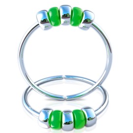 Hoop Earrings For Women, sterling silver earrings, 925 earrings, lobe earrings, set of two earrings for the lobe (Green Beads)