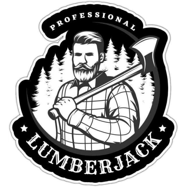 Amora Lumberjack Woodwork Axe Saw Sawmill Car Bumper Window Sticker