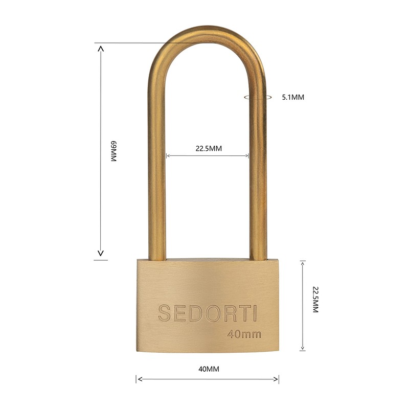 SEDORTI Weather Proof Lock, Keyed Alike Solid Brass Padlocks with