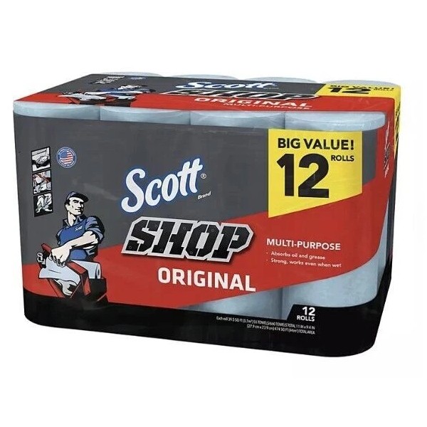 Scott Shop Towels Original (55 Sheets Per Roll, 12 Rolls