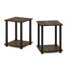 Furinno Simplistic End Table, Columbia Walnut/Black