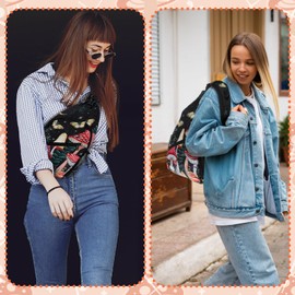 cobee 3 Pcs Mushroom Sling Backpack Set, Adjustable Crossbody Shoulder Bag Multi-pocket Chest Bag with Mushroom Purse Keychain for Men Women, Travel, Hiking, Casual Sport, Climbing, Runners