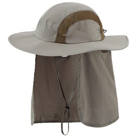 Connectyle Outdoor Mens UV Sun Protection Hat with Flap UPF 50+ Fishing Sun Hat Summer Bucket Hats Army Green