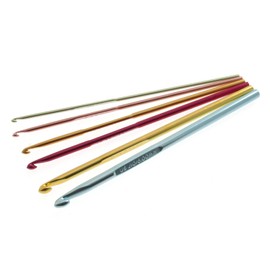 Pony Coloured: Crochet Hook: Anodised Set: 15cm x 2.50-6.00mm, Aluminium, Multicolor, 10 x 5 x 22.5 cm