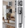 Mensarix Front Door Handle and Deadbolt Set, Steel Gray Front