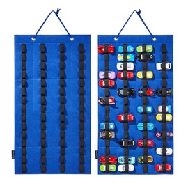 Hanging Storage Organizer for Hot Wheels, XICEN Storage Case Compatible with 60 Toy Cars, Display Case for Wheels Matchbox Cars Up 60 (Without Accessories) (Blue)
