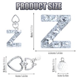YSUY Sparkly Initial Letter Charm Keychain, Women's Bling Cup Accessories, Mini Backpack Bag Charm, Cute Heart Keychain Accessories for Girls, Women's Keychains for Car Keys, Good Gift Keychains (Z)