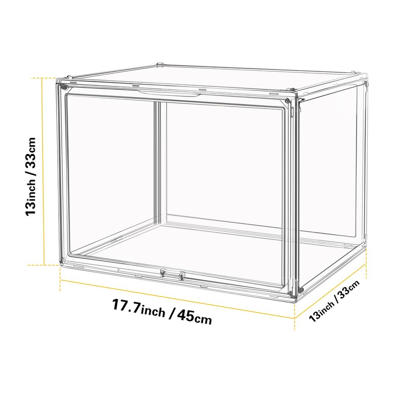 GUDEMAY Clear Stackable Plastic Storage Bins with Lid, Dustproof Display