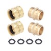 2Pairs 3/4in Brass Hose Adapter 2 Way Hose Adapter Durable