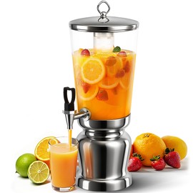 WantJoin Beverage Dispenser With Stand -2 Gallon Beverage Dispenser Drink Dispenser w/Upgraded Dual Cores & Base, Leakproof Spigot, Visible Container, Drink Dispenser For Parties, Events, Gathering
