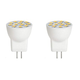 Makergroup MR8 LED Light Bulbs 2W 12V Gu4.0 Bi-pin LED Bulbs Warm White 2700K-3000K for Outdoor Low Voltage Landscape Lighting and Tree Lights 2W 2-Pack