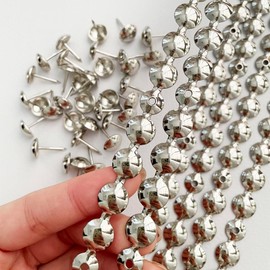 Let's Decor 10 Meters D11mm Nickel Plated Decorative Nail Strips / Nail Head Embellishments Upholstery Sofa Lid Loose Push Pins (11mm Nickel)