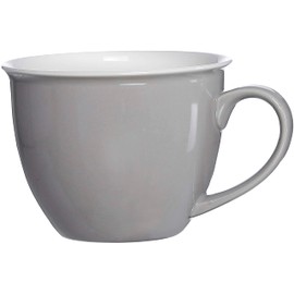 Ritzenhoff & Breker Doppio Jumbotasse, Jumbo Obere, Milchkaffee Obertasse, Ober Tasse, Geschirr, Porzellan, Grau, 350 ml, 576818, 1 Stück