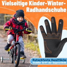 West Biking Children's Cycling Gloves - Winter Warm Gloves Children's Touchscreen Sports Gloves, 2-12 Years Non-Slip Riding Gloves Children Girls Boys Thermal Fleece Gloves Children