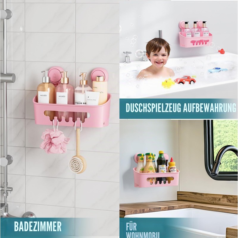 TAILI Shower Shelf No Drilling Shower Shelf Suction Cup Shower