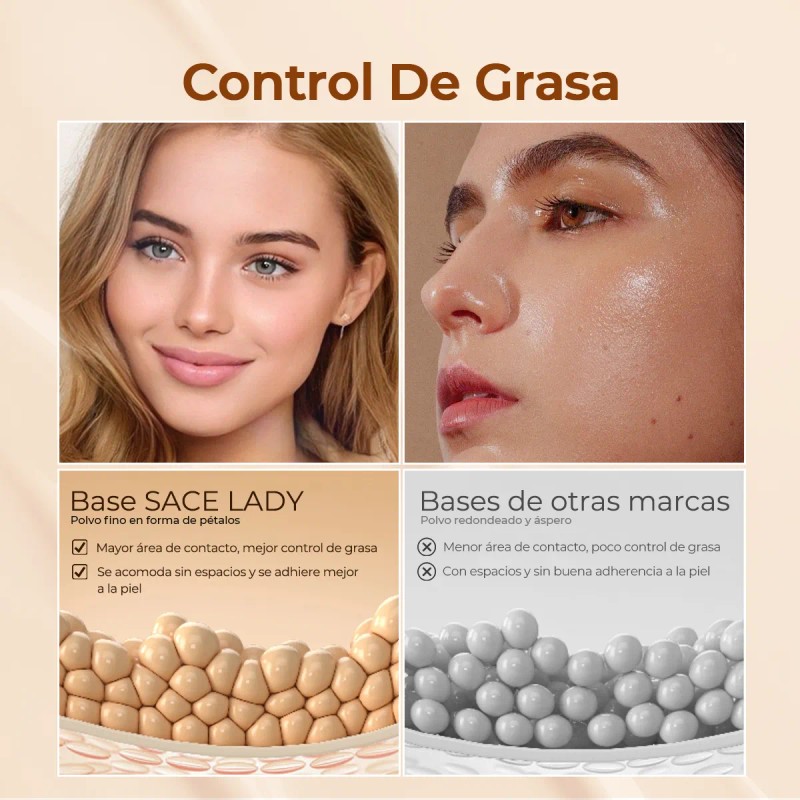 Sace Lady Base De Maquillaje Líquida Mate Larga Duración 24h