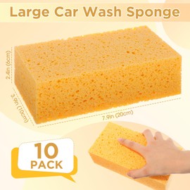 Mimorou 10 Pcs Large Sponge Bulk 7.9 x 3.9 x 2.4 Inch Grouting Car Washing Sponge for Thick Cleaning and Dish Washing