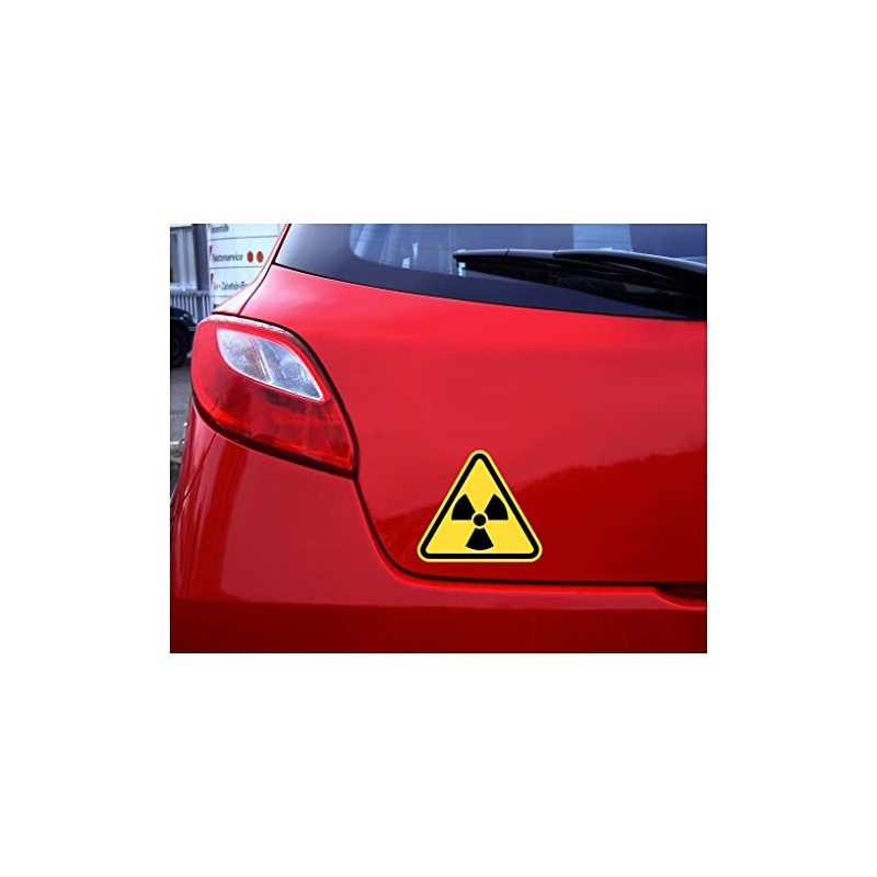 Samunshi® Warning Triangle Radioactive Sticker 20 x 17.5 cm Multi-Coloured