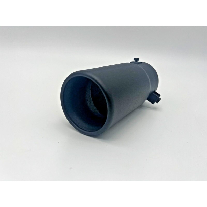 Matt Black Rolled Tip Exhaust 76mm Exit Fits 40mm -