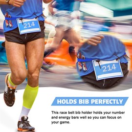 Triathlon Race Number Band, Running Belt with Number Holder, Ring Running Belt, Bum Bag for Cycling, Triathlon, Marathon, Running, Blue
